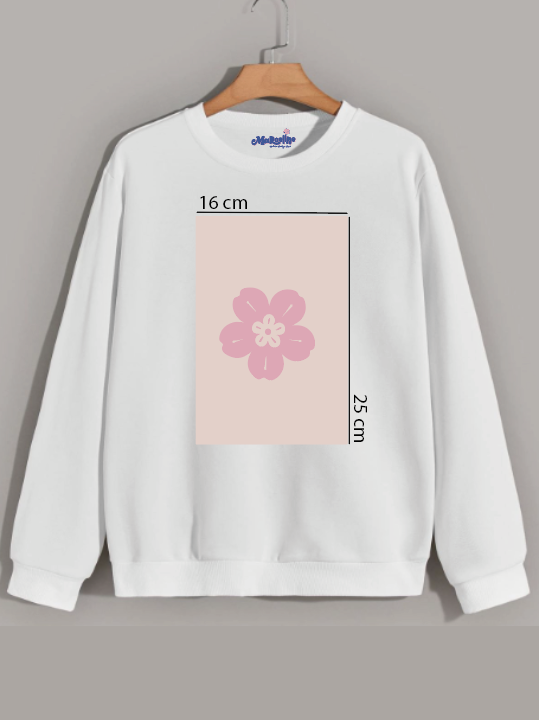 Sweatshirt personalizada con un estampado tamaño 25 cm x 16 cm máximo