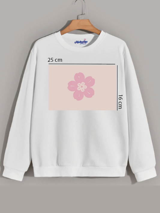 Sweatshirt personalizada con un estampado tamaño 25 cm x 16 cm máximo